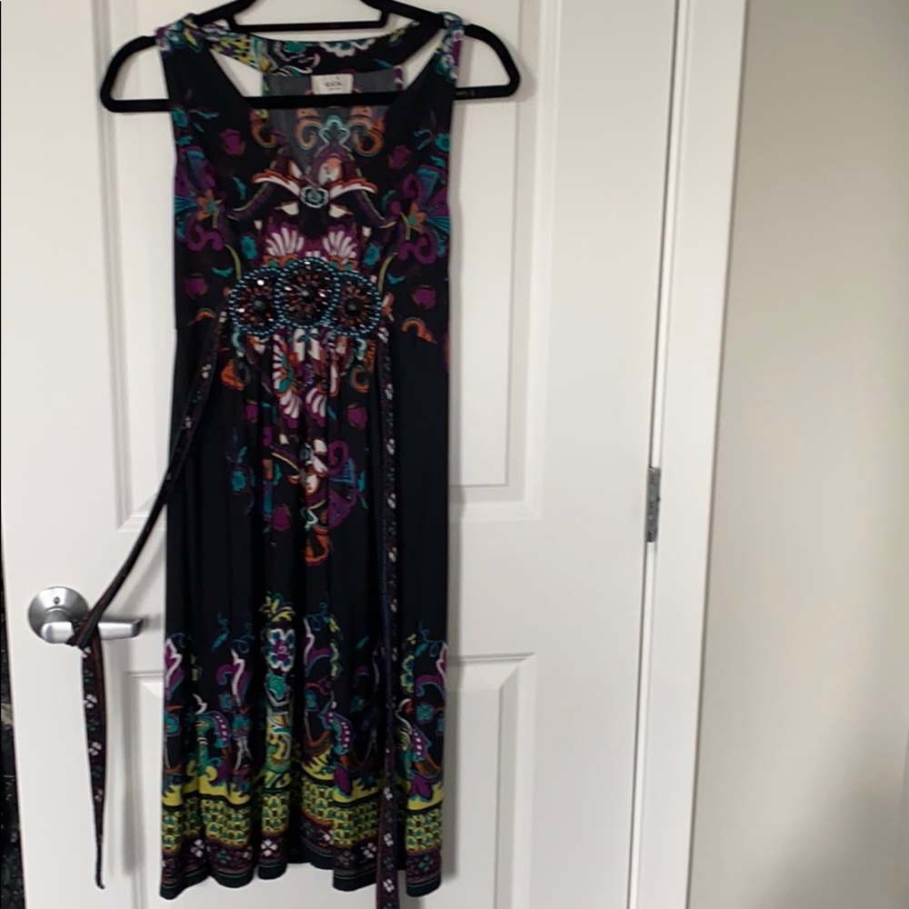 Colorful Eci dress with Tie Waist